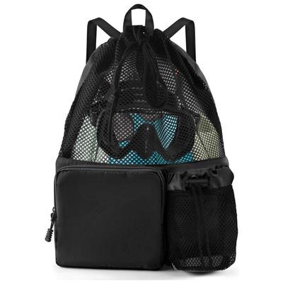 Zaino con Coulisse in Rete Disponibile: Tasca per Scarpe, Manico e Design con Corda per Palestra, Spiaggia, Viaggio