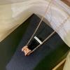 Light Luxury Zircon Full Diamond Choker Necklace Titanium Steel Versatile Minimalist Accessories for Women