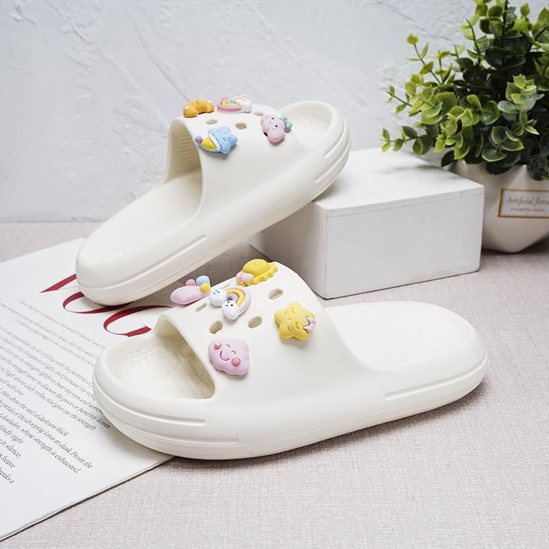 

Универсальные шлепанцы из ЭВА для детей, нескользящая удобная летняя обувь для мальчиков и девочек, размеры разные 26/27 белый