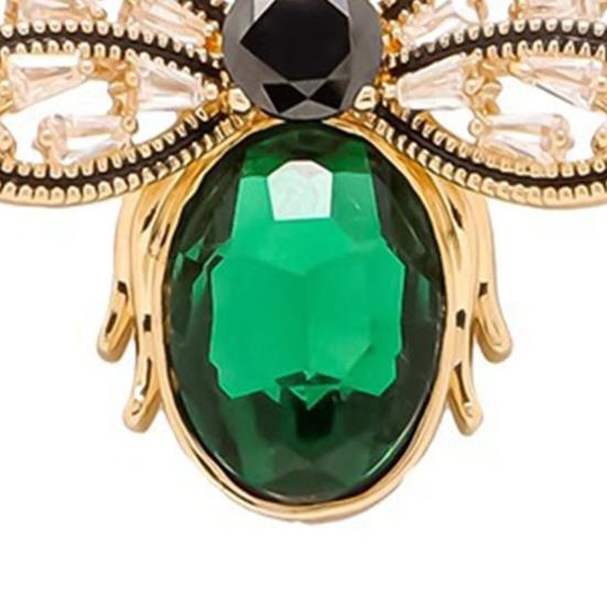 Women Brooch Sparkling Rhinestones Bee Shape Lapel Pin Suits Coats Bags Scarves Badge Versatile Accessory