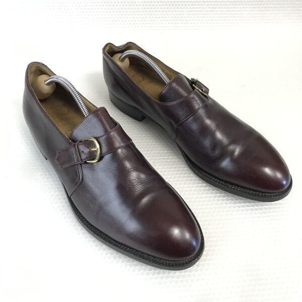 80s-90s Vintage Delmont American Way leather Goodyear welt monk strap 10.5D 28.0 brown(USED)