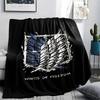 1PC Attack On Titan Print Flannel Blanket, High Quality All Seasons, Home Decor, Warmth and Comfort, Perfect for Christmas Gifts