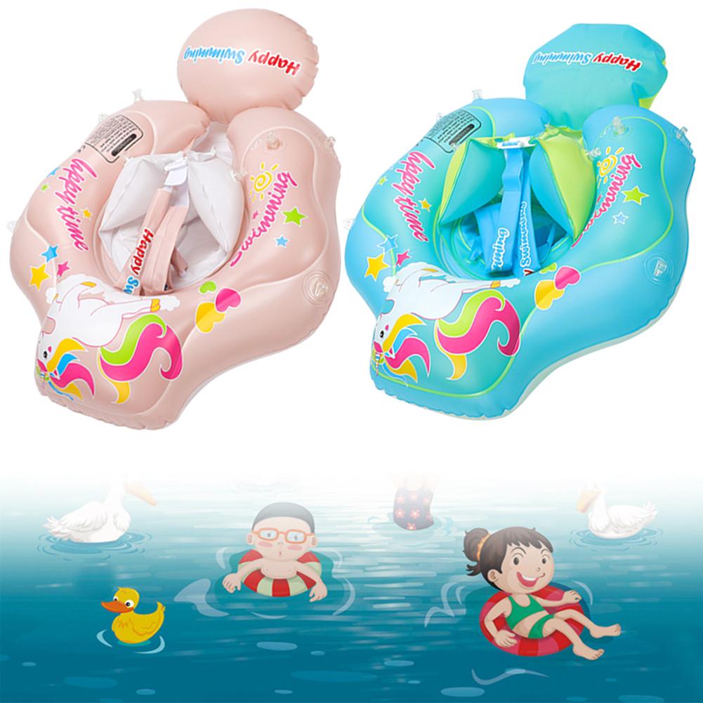 Baby Swimming Ring Inflatable Swim Ring with Sunshade Beach Water Toys Kids Seat Ring Infant Floating Ring for Summer Pool Party
