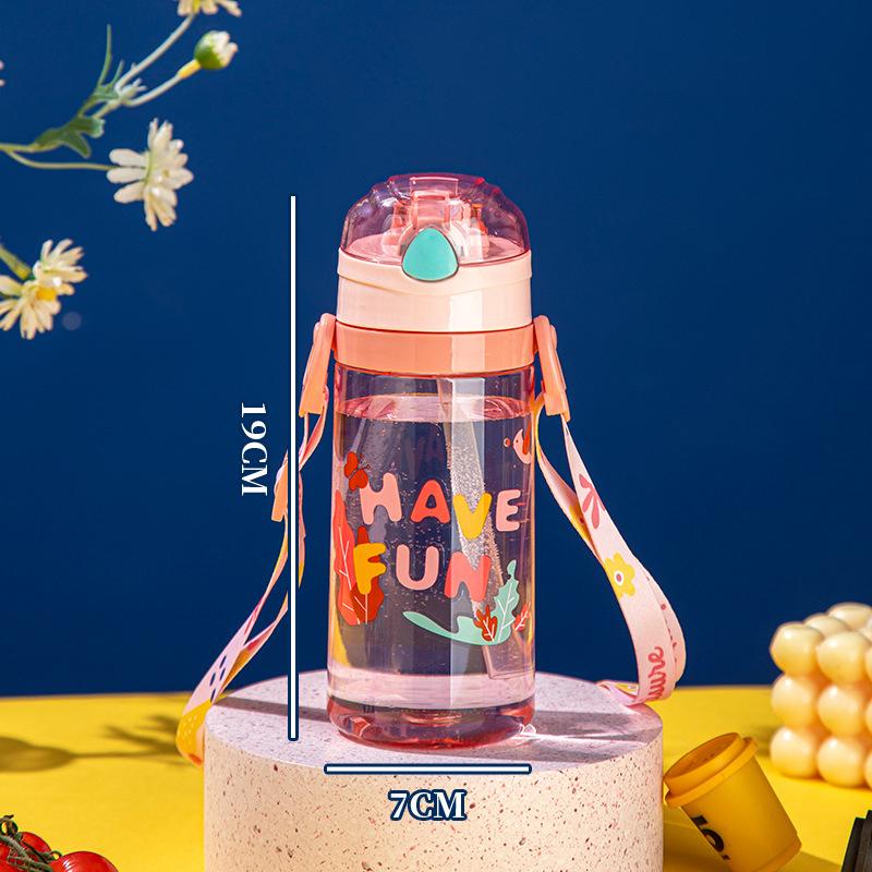 

520 мл Детская бутылка для воды с трубочкой и ручкой, переносная бутылка для питья, чашка для детей