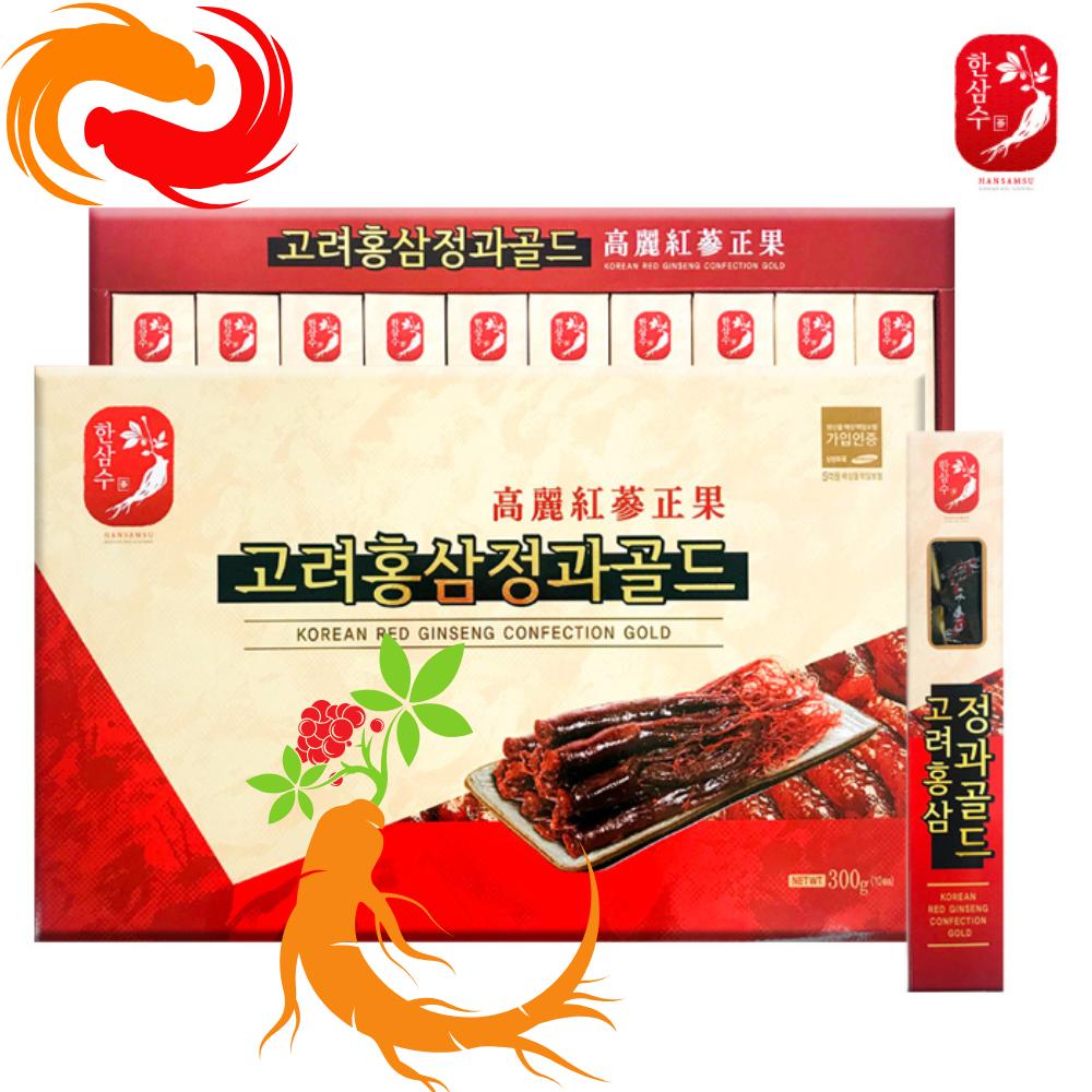 Korean Korean Red Ginseng Korean Specialty Individually Packaged 10-Piece Red Ginseng Jelly Gold Gift Set for a Special Person, 4-Piece Set