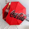 1PC Coca-cola Christmas Delivery Automatic Umbrella - Suitable Travel Outdoor Portable Umbrella Birthday Gift Daily Essentials