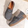 Tendon Soft-soled Non-slip Women's Shoes, Mother's Single Shoes, Spring and Autumn One-step Casual Mid-heel Wedges