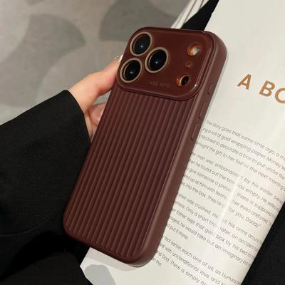 Stripe Corrugated Candy Color Luggage Phone Case For For Iphone Air 17 16 1 14 13 12 Pro Max Glass Lens Protect Large Window Cover