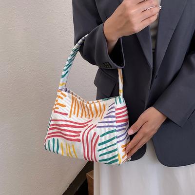 Spring New Trend Stripes Are Beautiful, Light, Fashionable and Simple, Shoulder Underarm Bag, Portable Tote Bag