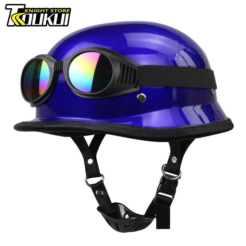 German Vintage Motorbike Helmet DOT Certification Half Helmet Retro Motorcycle Helmet Fashion Capacete De Moto Men Women