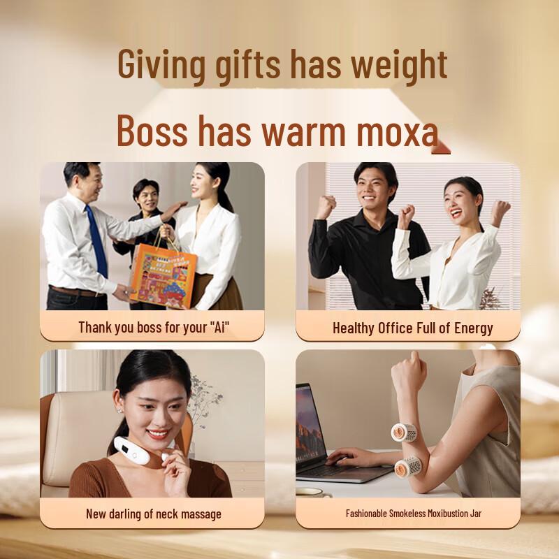 Hezheng Pulse Neck Massager & Moxibustion Gift Set CN plug (adapter included)