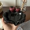 Luxury Ceramic Soap Dish with Drainage, Apple-Shaped Soap Holder for Bathroom Sink Countertop, Home Soap Tray