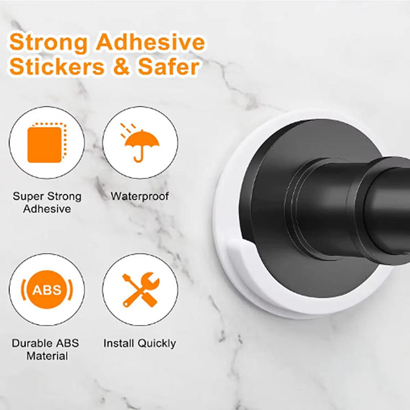 1 Paar Duschvorhangstangen-Halter - Kreative Klebe-Wandhalterungen Funktionieren mit allen Stangenenden
