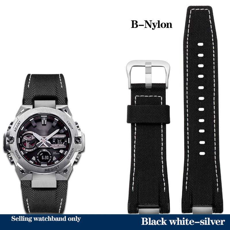 Nowy Pasek do Zegarka ze Skóry Naturalnej Casio Stalowe Serce Zegarek Seria GST-B400 GST-B400BD Zmieniony Pasek Nylonowa Bransoleta Sportowa Męski