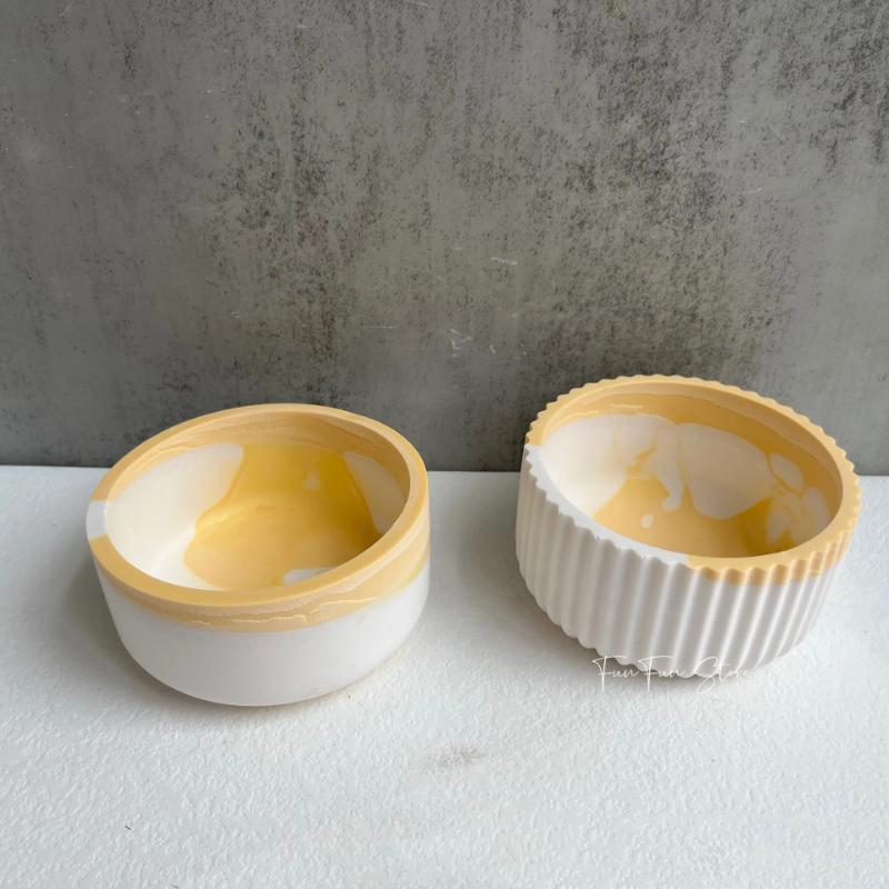 DIY Candle Cup Mold Ceramic Mold for Large Flower Pots Storage Boxes with Lids Silicone Molds Jars Bottles Gypsum Concrete Mold