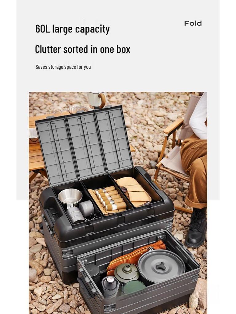Folding Car Trunk Storage Box for Camping and Vehicle Interior Supplies