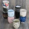 Japanese Tea Water Mug Handy Cup Hand-painted Ceramic Cherry Blossom Cups Creative Rough Ceramic Tea Cups  Coffee Cup