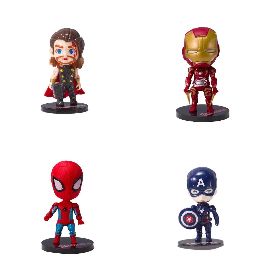 Charming Avengers Birthday Cake Decoration Figures Including Iron Man And Captain America For Kids' Celebrations