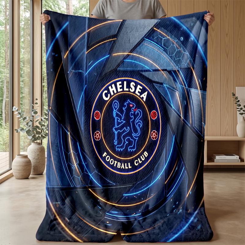 Chelsea FC Theme blanket Soft Flannel Blanket Plush Throw Blanket Cozy Sofa Bed Blanket for Home Decor