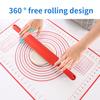 Non-Stick Silicone Rolling Pin Wooden Handle Pastry Dough Flour Roller Kitchen Cooking Baking Tool For Pasta Cookie Dough