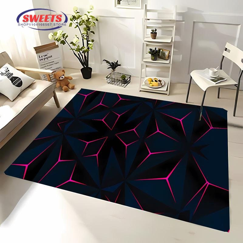 3D HD Visual Abstract Art Carpet for Living Room Bedroom Hallway Long Strip Anti-slip Soft Area Rug Sofa Doormat Home Decor Mat