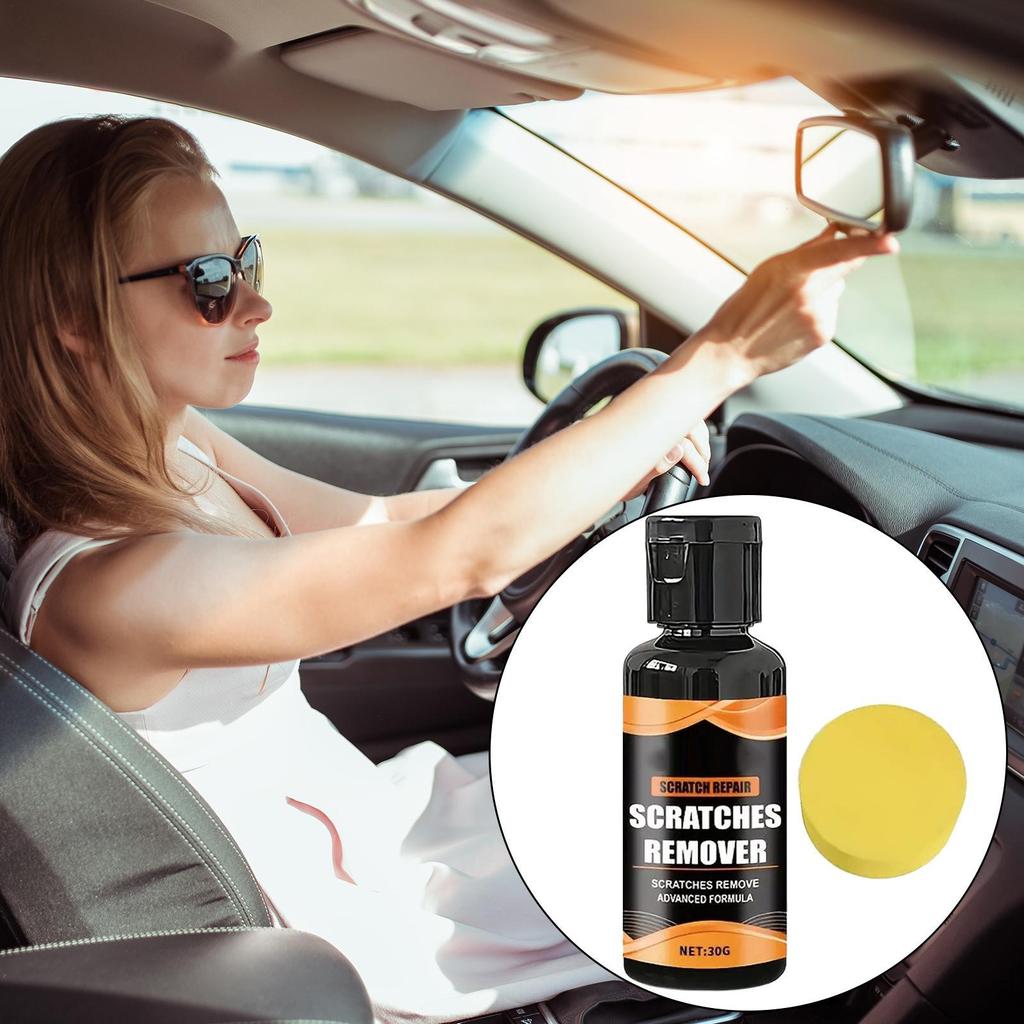Car Windshield Glass Eyeglass Scratch Remover 30g Glass Cleaner with Sponge Sunglasses Repair Kit for Watch Camera Lens Paint