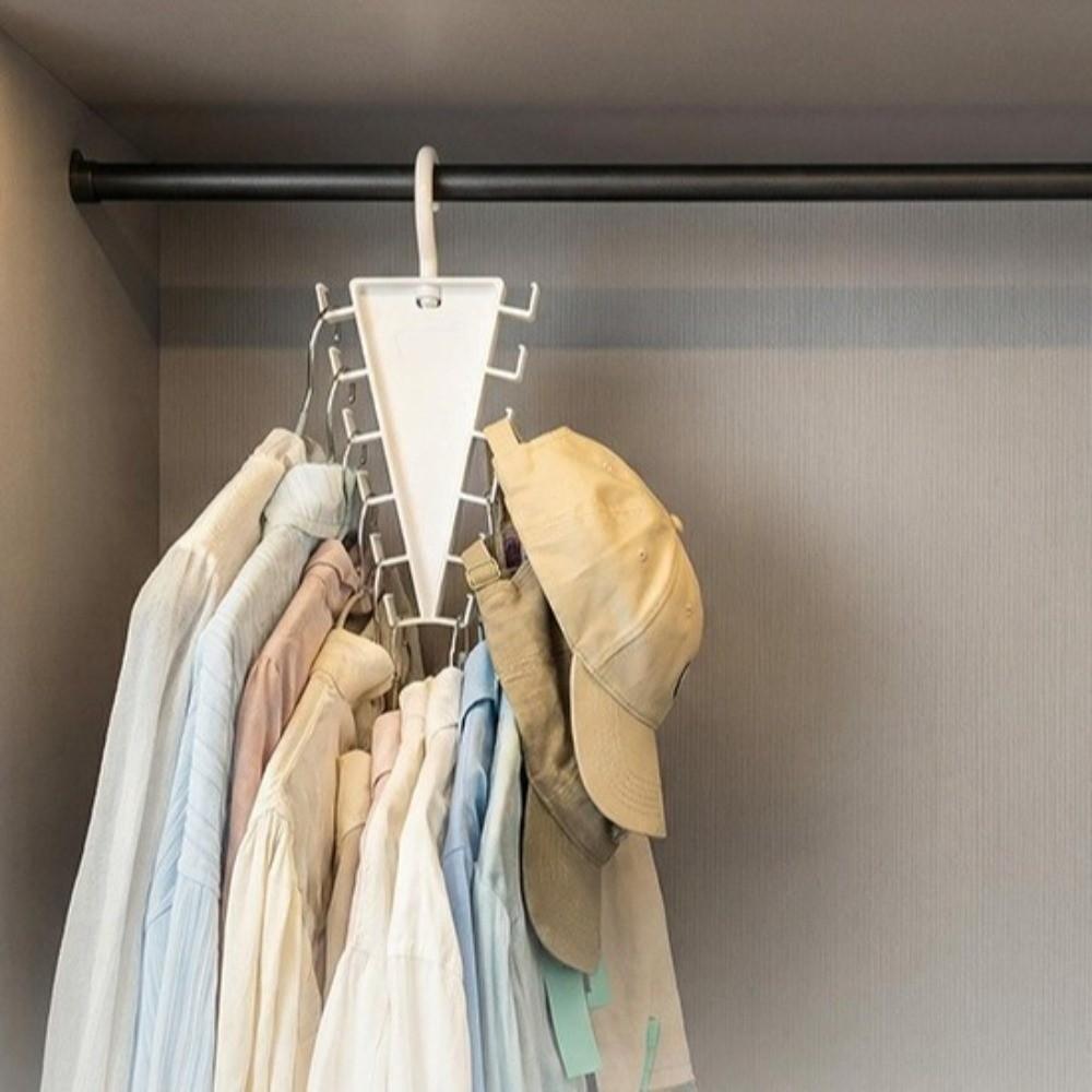 2PCS 12 Hooks Pants Rack Rotatable Hook Underwear Socks Holder Wardrobe Organization