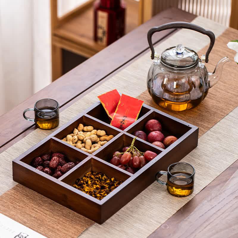 Bamboo Divided Snack Tray for Tea Ceremony