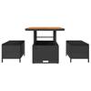 Garden Dining Set Black Poly Rattan