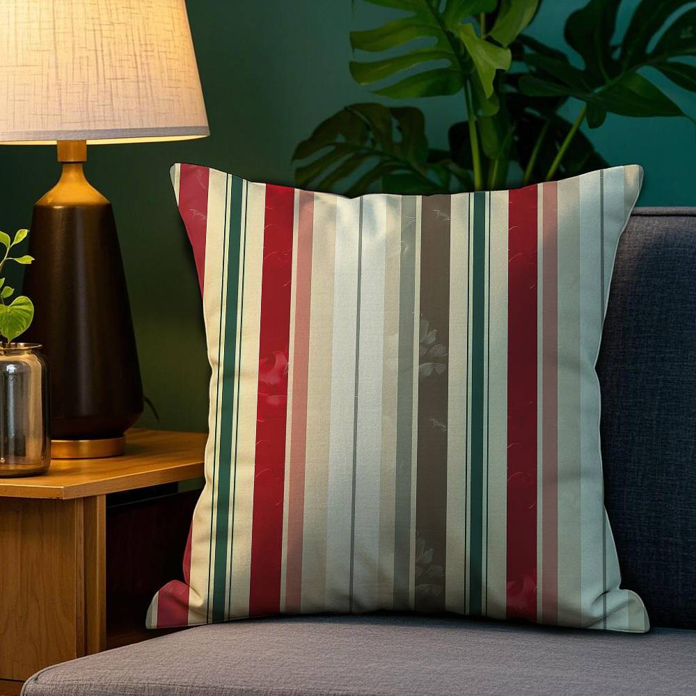 Classic Striped Pillow Case Sofa Living Room Bedroom Double-sided Printing Square Cushion Nap Time Pillow Case
