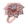 6Pcs Rose Flower Napkin Holder Floral Rhinestone Napkins Rings for Wedding Mother's Day Party Dinner Table Decor Party Supplies