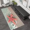 Realistic Seaside Starfish Sand Foam Runner Rug Ocean Beach Coastal Print Non Slip Floor Mat Nautical Hallway Home Decor