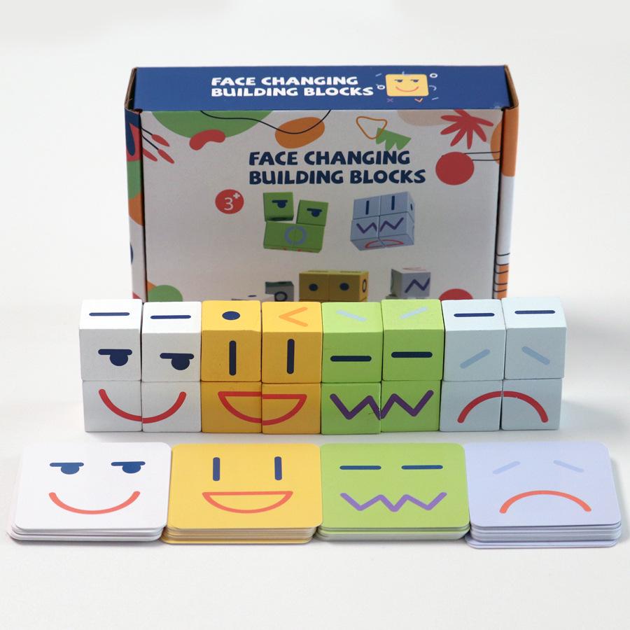 

Kids Wooden Expression Puzzle Interactive Toy