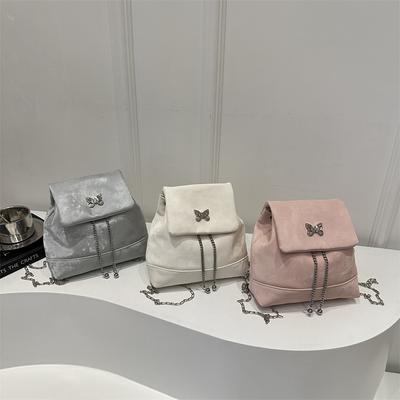 Módní nový jednoduchý řetízkový dámský módní trend Ležérní smysl Jednobarevný Krásný velkokapacitní batoh Dámská taška