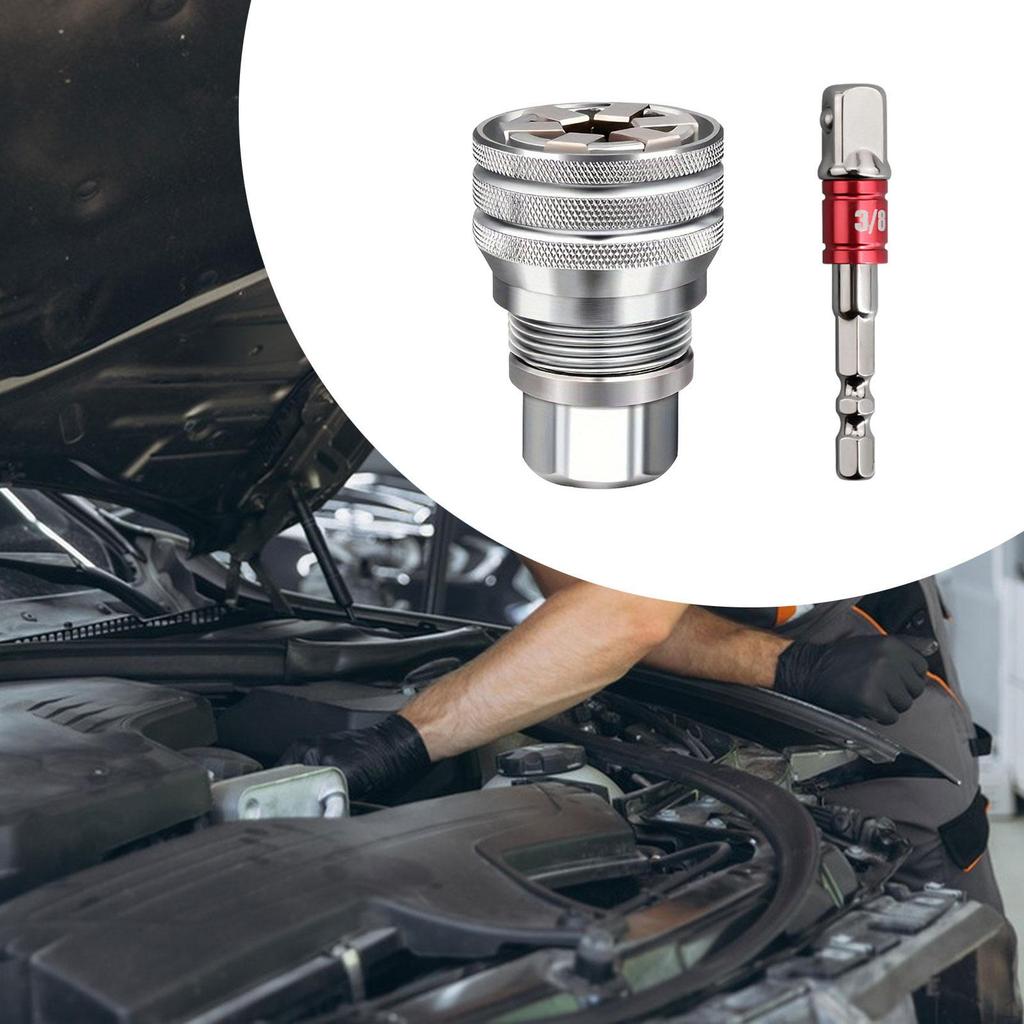 Wrench, Adjustable Socket, Standard 10-19 Mm, Adapter Sleeve for Power Drill