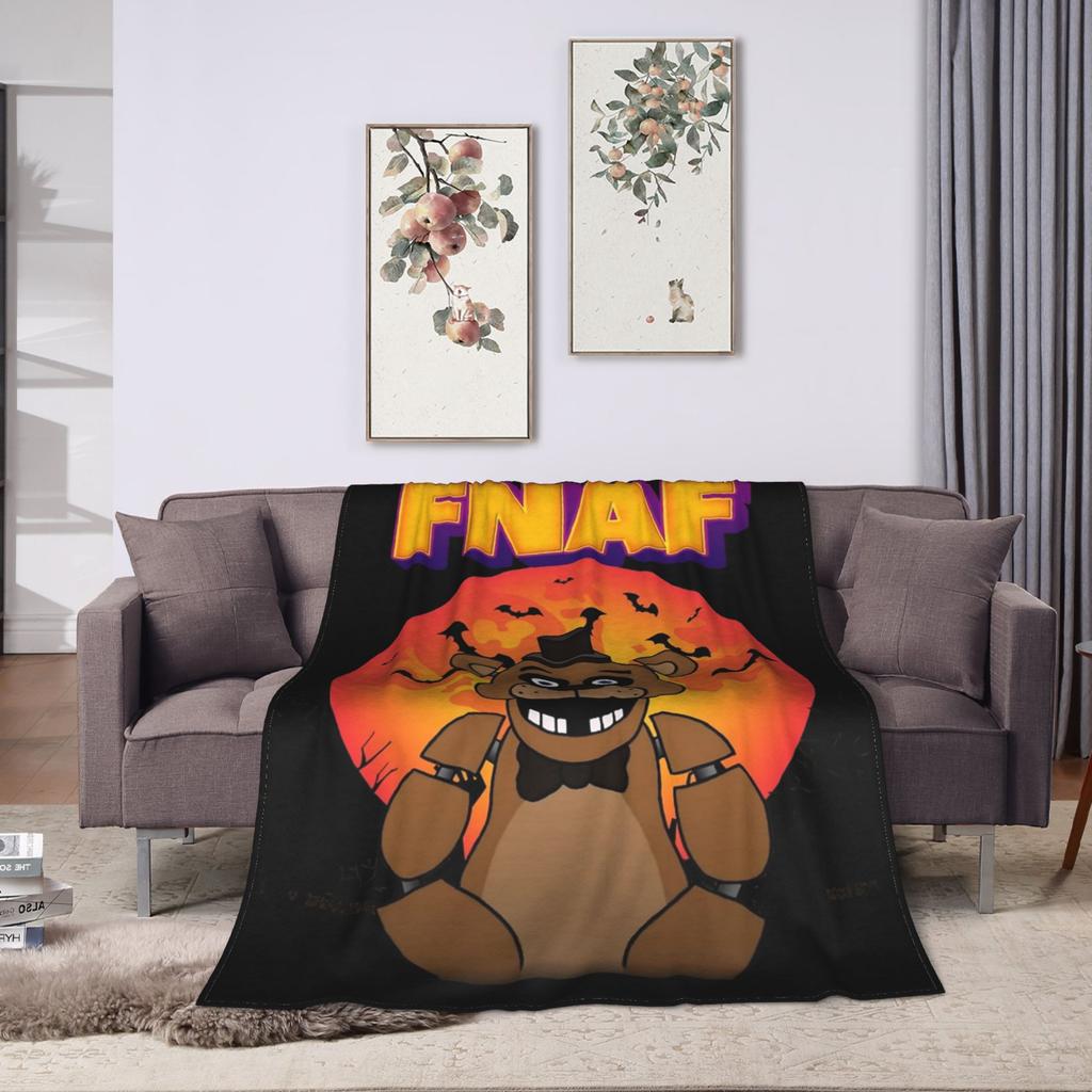 FNAF At Freddys Blanket Fleece Spring Autumn Multi-function Ultra-Soft Throw Blanket for Sofa Travel Bedding Throws