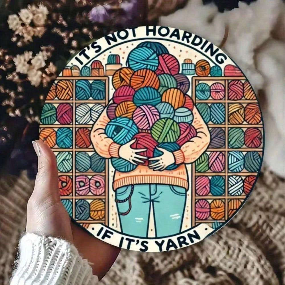 Vintage Metallwandschild für Garnliebhaber, Strickgeschenk für Wohnzimmerdekoration