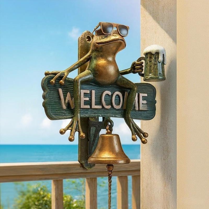 Welcome Doorbell Outdoor Wind Chimes Metal Garden Decoration Wall Decoration Gift Signs Doorbell That Rings When The Door Opens