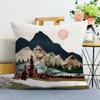Simple Mountain Print Decorative Pillowcase Bedroom Living Room Square Cushion Pillowcase