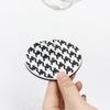 Car Coasters for Cup Holder Silicone, Car Cup Holder Coasters Pack of 2, Fashion Black White Checkerboard Gird