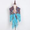 Floral Printed Bohemian Scarf Fringed Shawl Headscarf Russian Babushka Scarves Women National Muslim Head Wrap Square