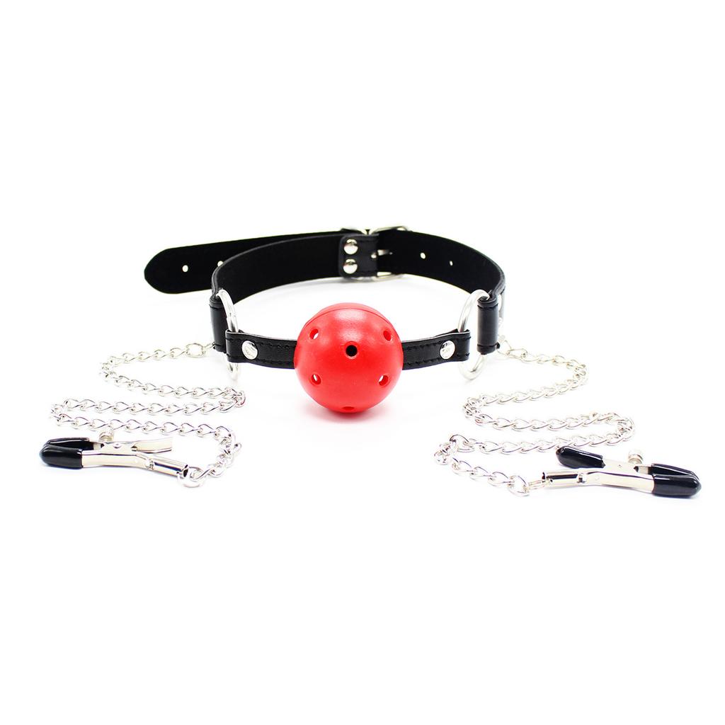 Fetish SM Toys Kit of Adults Mouth Ball Handcuffs Restraints Gag for Women Couples Games Exotic Bed Sex Toys Bdsm Bondage Set