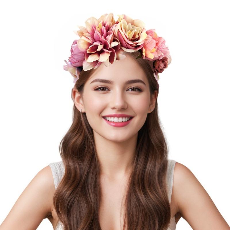 Spring and summer new gradual change simulation flower headband, wedding party photo headgear