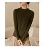 Bottom Shirt for Women In Spring, Autumn and Winter New Style with Fashionable Long-sleeved Thickened Wool T-shirt Round Neck Top