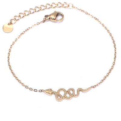 [Q8715] - Designový náramek Ocel 'Had' zlatý - 20x6 mm