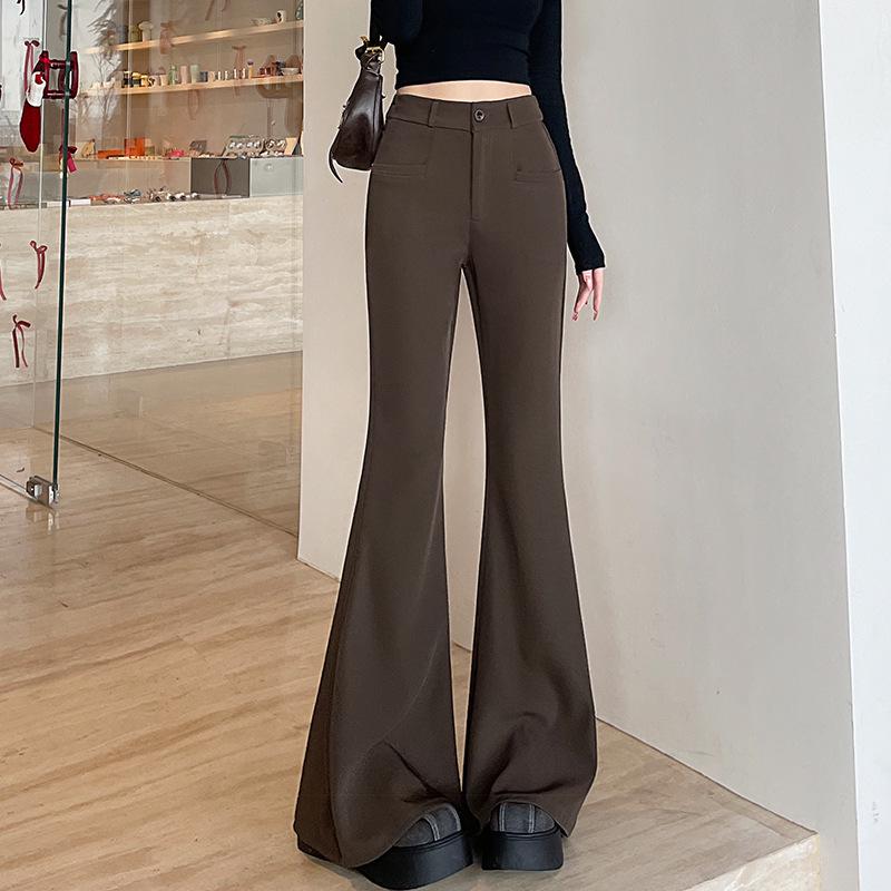 

Женские облегающие брюки клеш с высокой талией для офиса, весна/лето 2025 M