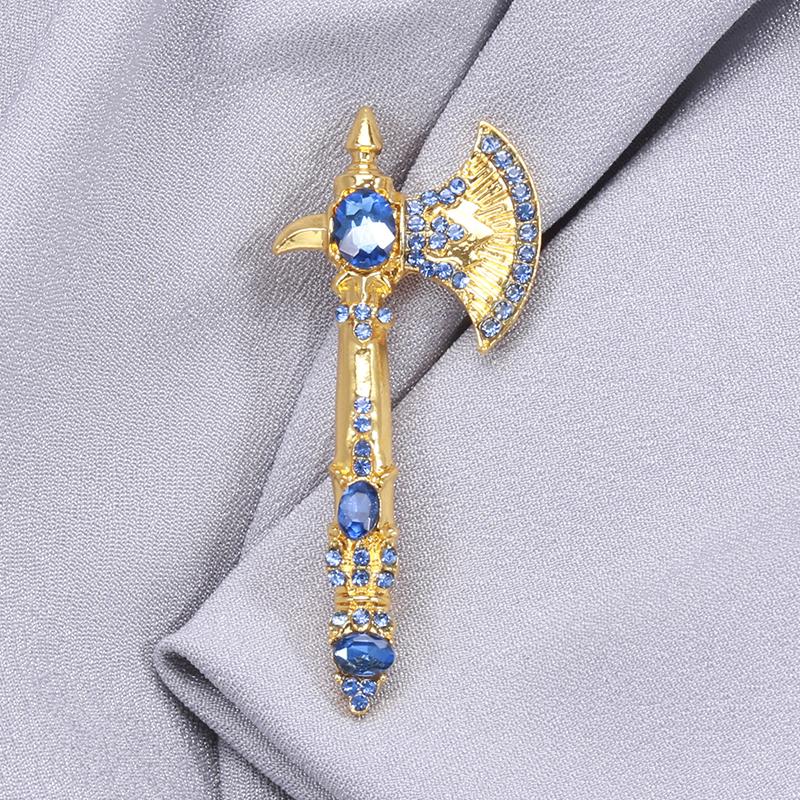 Blucome Kreatywna Broszka w Kształcie Siekiery Emaliowana Srebrny Kolor Biżuteria Kobiety Dziewczyna Odzież Szalik Kapelusz Torba Przypinka Akcesoria