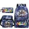 Cartoon Teacup Head Cuphead Student Backpack Oblique Span Bag Pencil Bag Primary And Secondary School Students Children'S Schoolbag Three-Piece Set