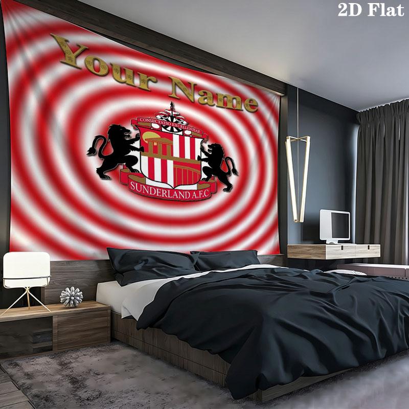 Sunderland A.F Custom Name Wall Tapestry Aesthetic Wall Hanging Printed Fabric Blanket Decorative Tapestries for Bedroom Living Room Home Decor