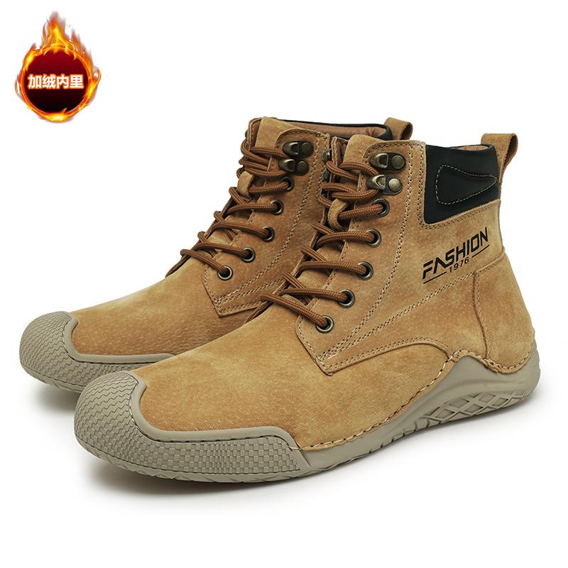 Winter Herren High Top Stiefel Lässige Herren Baumwollstiefel Sneakers Warme Schneestiefel Leder Rutschfeste Herren Freizeitstiefel Bota Masculina